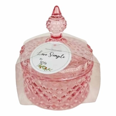 Siya Ca-010 Light Pink Glass Jar With Lid