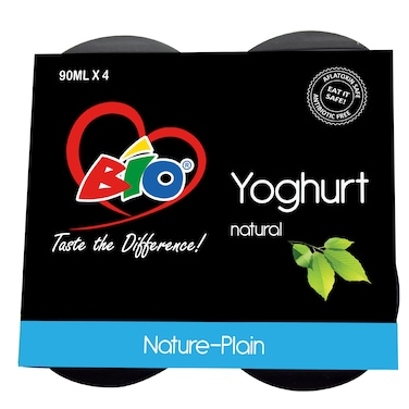 Bio Yoghurt Nature Plain 4pcs 90ml