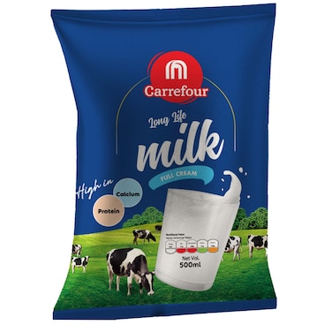 Carrefour UHT Whole milk 500ml