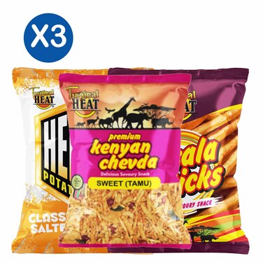 Tropical Heat Hero Crisp Salted + Potato Masala + Chevda Salted