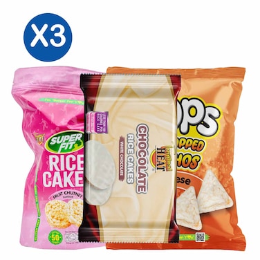 Tropical Heat Rice Cakes Fruit Chutney + Choco Rice Cakes + Popped Nachos