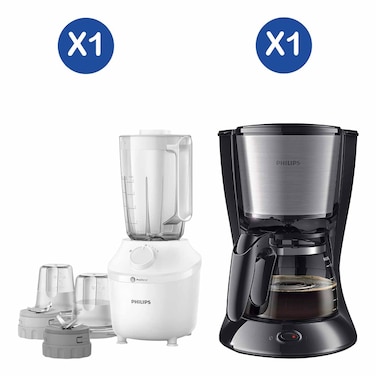 Philips Blender Choper HR2041/30 + Philips HD7462/20 Coffee Maker 1.2L