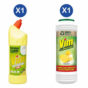 Vim Toilet Cleaner Lemon 500ml + Vim Lemon Fresh 500g