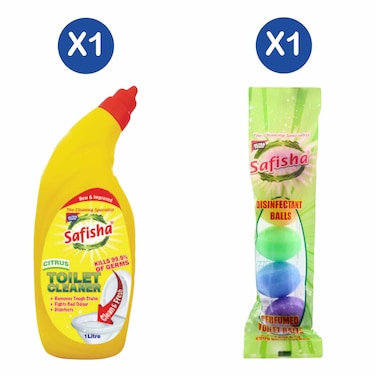 Safisha Toilet Cleaner Citrus 1l + Safisha Toilet Balls Colour 200g