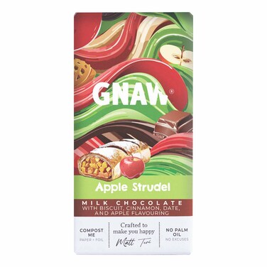 Gnaw Apple And Cinnamon Milk Chocolate Bar 80g