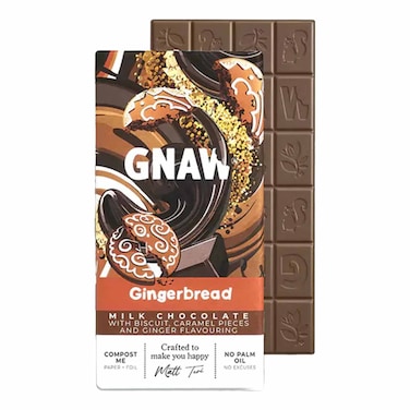 Gnaw Gingerbread Milk Chocolate Bar 80g