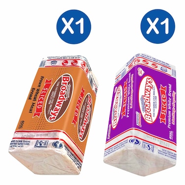 Broadways Premium + Brown Sliced Bread 400g