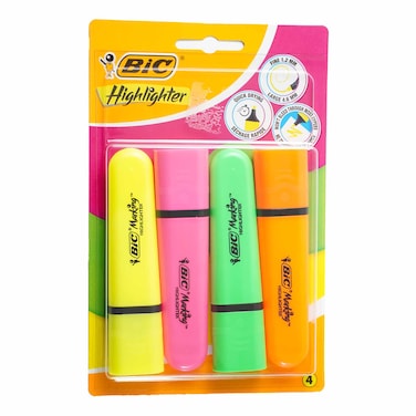 Bic Flat Highlighter Neon Bl4 EU