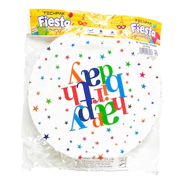 Techpak Fiesta Stars Laminated Party Plates 9-Inch