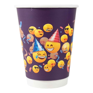 Techpak Emoji Double-Wall Paper Cups 8oz