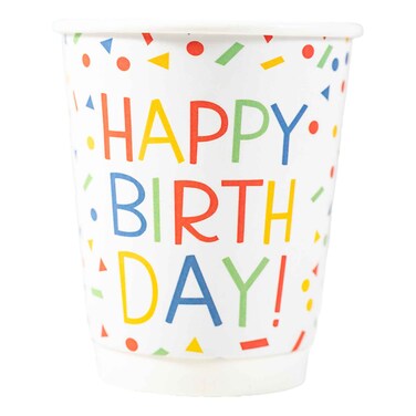 Techpak Birthday Double-Wall Paper Cups 12oz