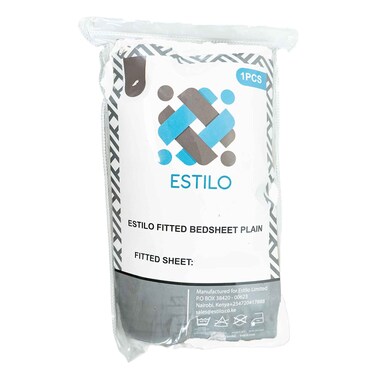Estilo Fitted Sheet Plain White 1pc 5X6