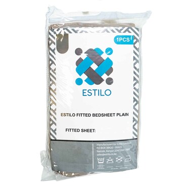 Estilo Fitted Sheet Plain Grey 1pc 5X6
