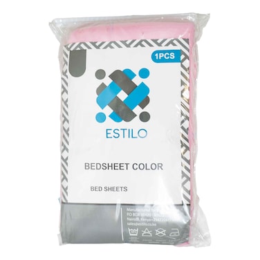 Estilo Fitted Sheet Plain Baby Pink 1pc 5X6