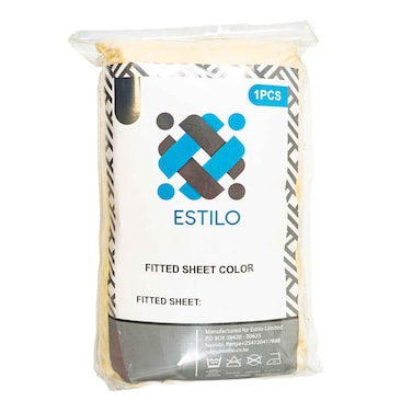 Estilo Fitted Sheet Plain Cream 1pc 6X6