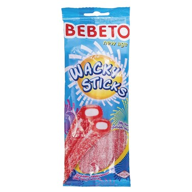 Bebeto Wacky Sticks Strawberry &amp; Vanilla Candy 75g