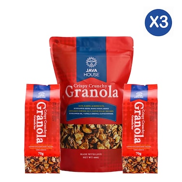 Java House Crispy Crunchy Granola Bar 70g x2 + Java House Crispy Crunchy Granola Cereal 400g