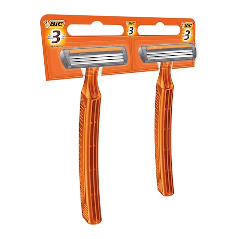 BIC 3 Sensitive Disposable Men&#39;s Razors  Card of 24pieces