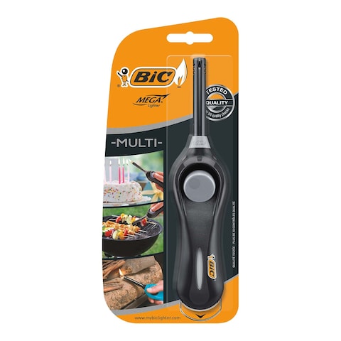 BIC Megalighter Multi Utility Lighters - Blue or Black Colours, Pack of 1
