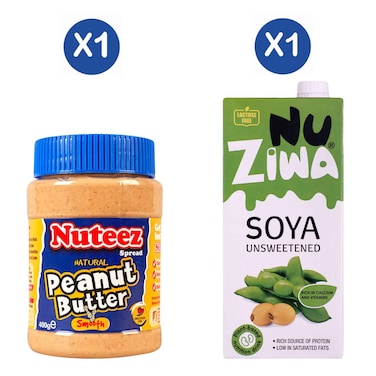 Nuteez Smooth Peanut Butter + Nuziwa Soya Unsweetened