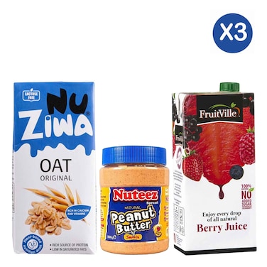 Nuziwa Oat Milk + Nuteez Peanut Butter + Fruitville Berry Juice