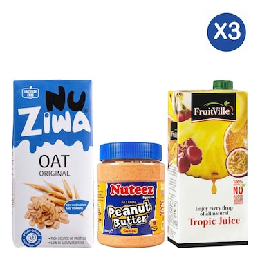 Nuziwa Oat Milk + Nuteez Peanut Butter + Fruitville Tropic Juice