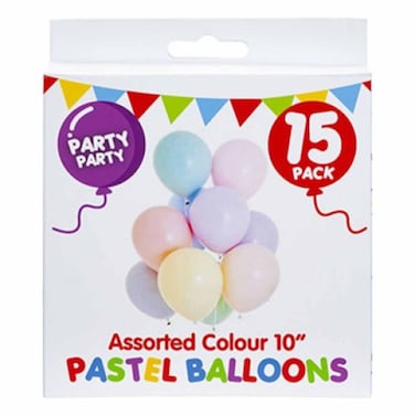 PMS Party 10" Pastel Balloons 15 Pcs