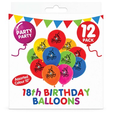 PMS Party10"18Th Birthday Balloons 12pcs