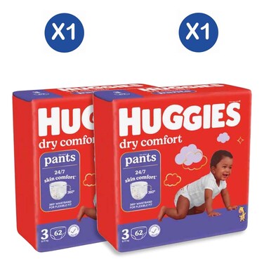 Huggies Comfort Pants Size 3 62s x2