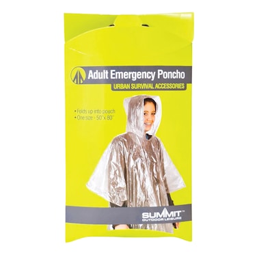 Summit Adult Poncho+Hood Transparent
