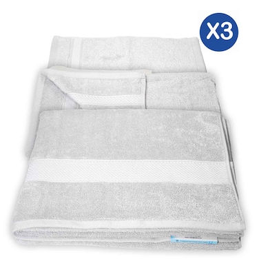 Estilo Hygro Grey Face Towel, Hand Towel &amp; Bath Towel