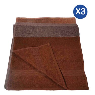 Coton Terry Brown Face Towel, Hand Towel &amp; Bath Towel