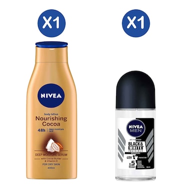 Nivea Cocoa Butter 400ml + Deo Invisible Black &amp; White 50ml