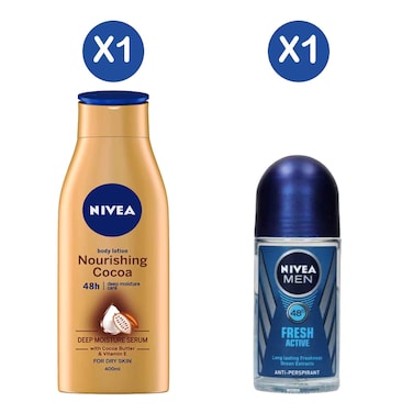 Nivea Cocoa Butter 400ml + Deo Fresh Active Men 50ml