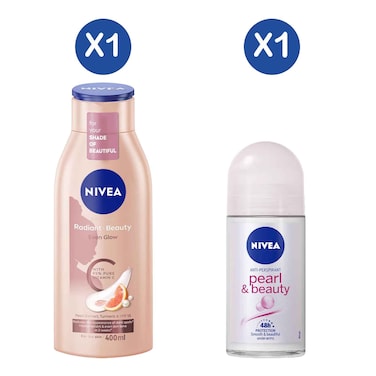 Nivea Even Glow 400ml + Deo Pearl &amp; Beauty Women 50ml