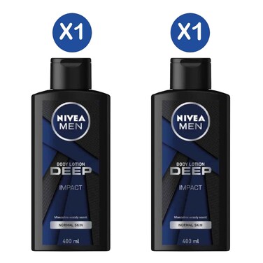 Nivea Deep Body Lotion Men 400ml x2