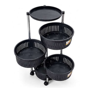 Estilo 4-Tier Round Storage Rack Black