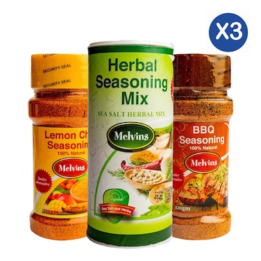 Melvins Bbq Seasoning + Lemon Seasoning + Herbal Seasoning Mix