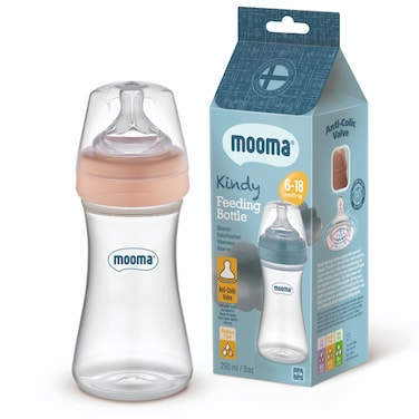 Mooma Feeding Bottle 250ml (6&ndash;18 Months) Pink MMKN250M4