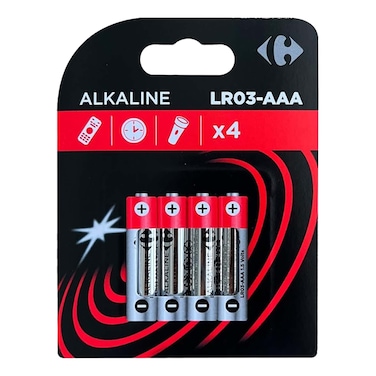 Carrefour Classic LR03 AAA Alkaline Batteries 4-Pack