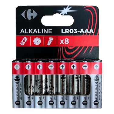 Carrefour Classic LR03 AAA Alkaline Batteries 8-Pack
