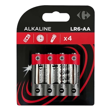 Carrefour Classic LR6 AA Alkaline Batteries 4-Pack