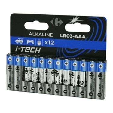 Carrefour I-TECH LR03 AAA Alkaline Batteries 12-Pack