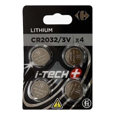 Carrefour I-TECH+ CR2032 Lithium Coin Batteries 3V 4-Pack