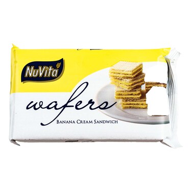 NuVita Banana Cream Sandwich Wafers 100g