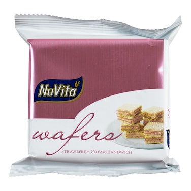 NuVita Strawberry Cream Sandwich Wafers 50g