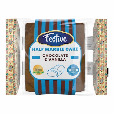 Festive Half Marble Cake Chocolate &amp; Vanilla 200g