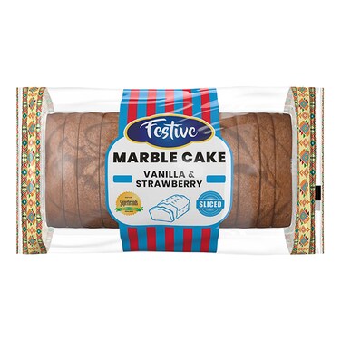 Festive Marble Cake Vanilla &amp; Strawberry 400g