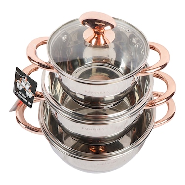 Kaisa Villa Stainless Steel Cooking Pot Set #1789 6pcs