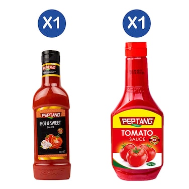 Peptang Hot &amp; Sweet 720ml + Classic Tomato Sauce 1l